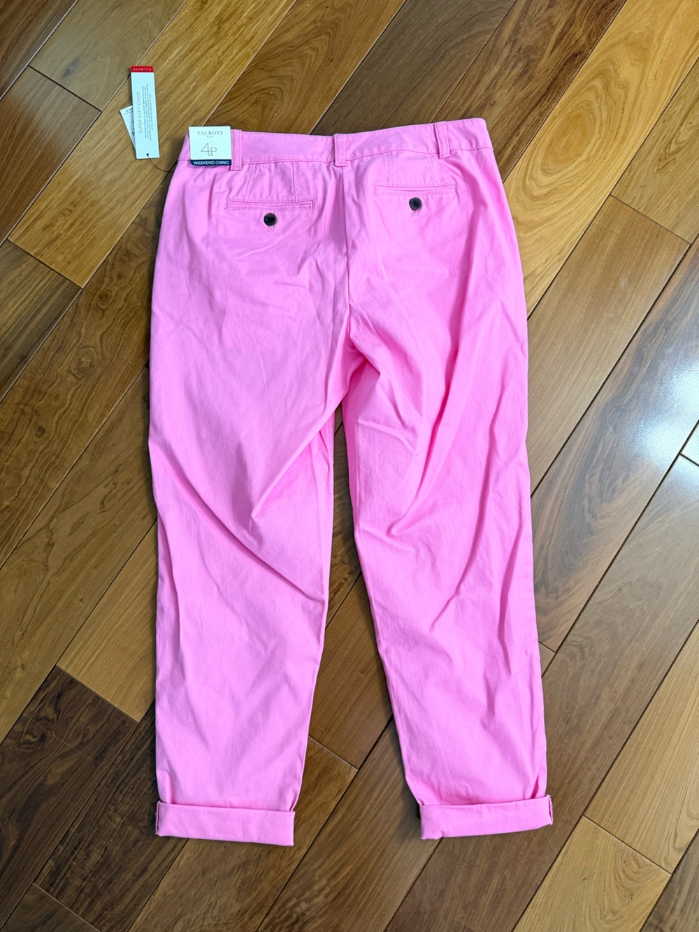 Talbots Bright Pink Cropped Chino Pants - Picture 4 of 5